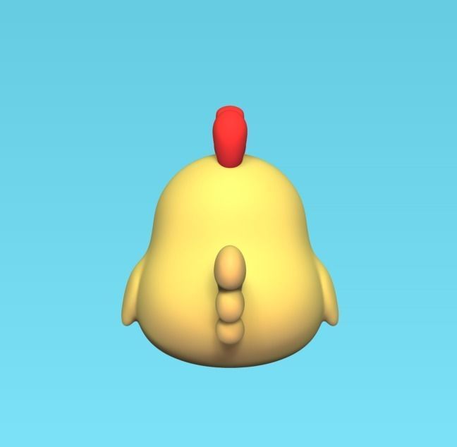 Funny Chicken Keychain 3D print model_4
