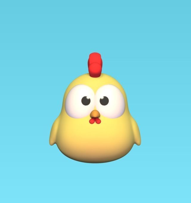 Funny Chicken Keychain 3D print model_1