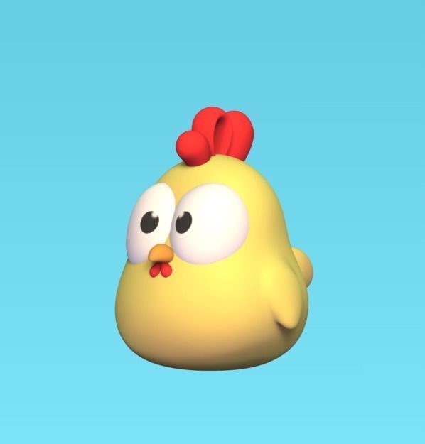 Funny Chicken Keychain 3D print model_3