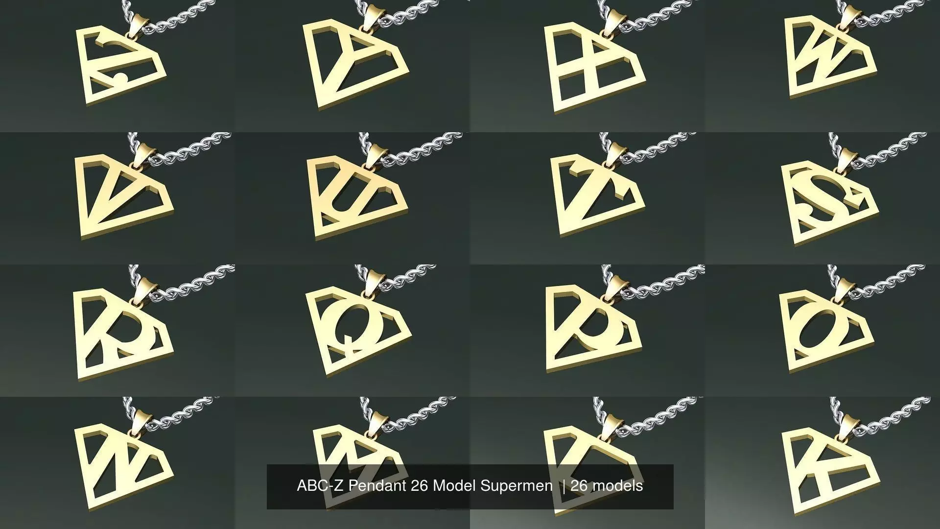 ABC-Z Pendant 26 Model Supermen  3D Model Collection_1