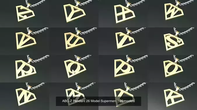 ABC-Z Pendant 26 Model Supermen  3D Model Collection