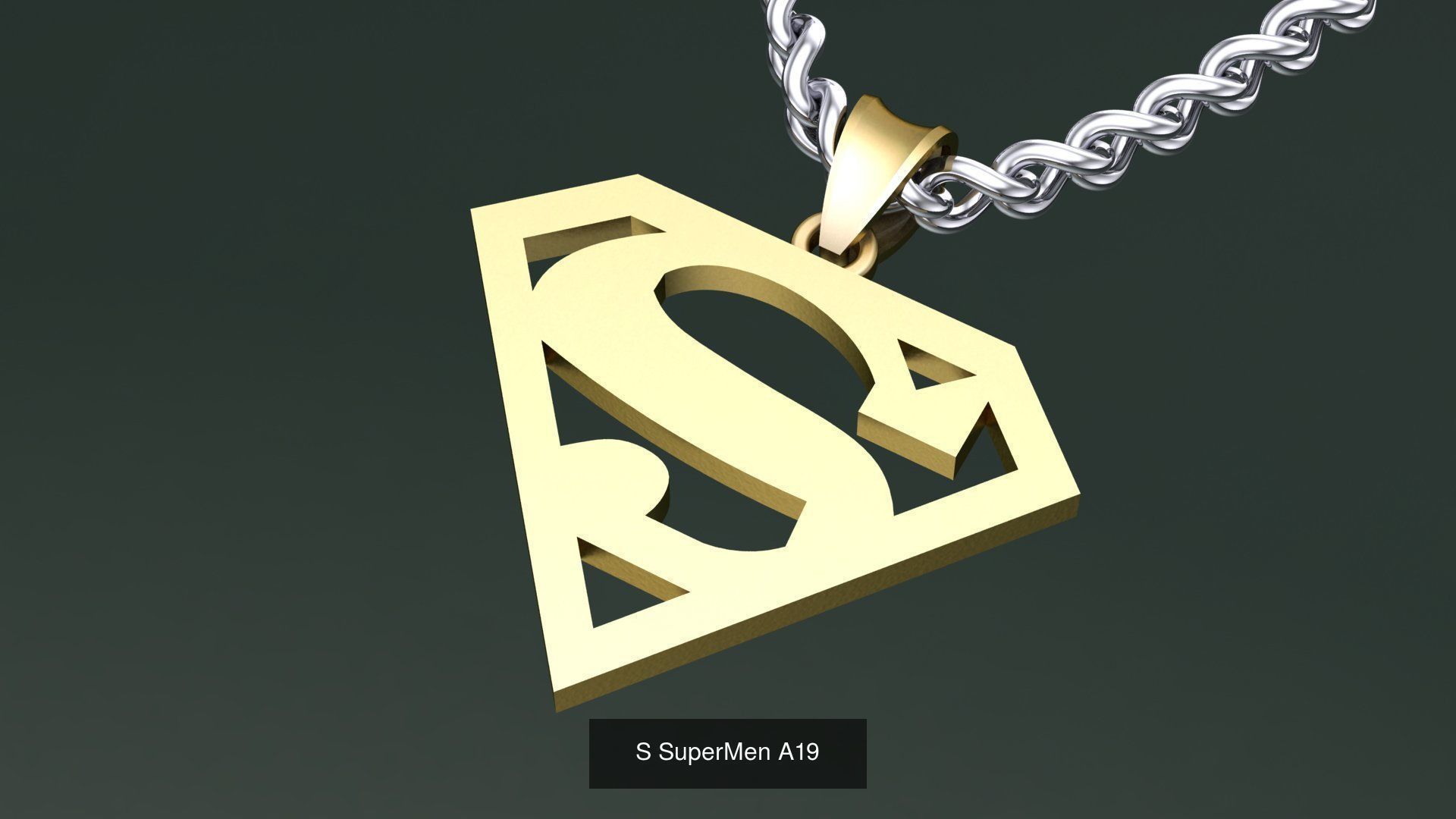ABC-Z Pendant 26 Model Supermen  3D Model Collection_11