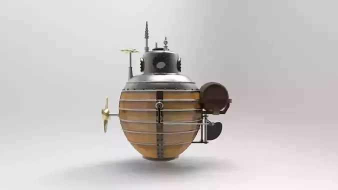 historical concept of old submarines 3D model