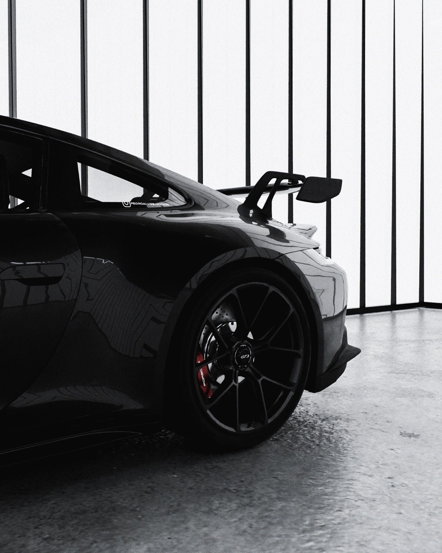 Simple Showroom Car Scene File Textured 3D model Low-poly 3D model_5