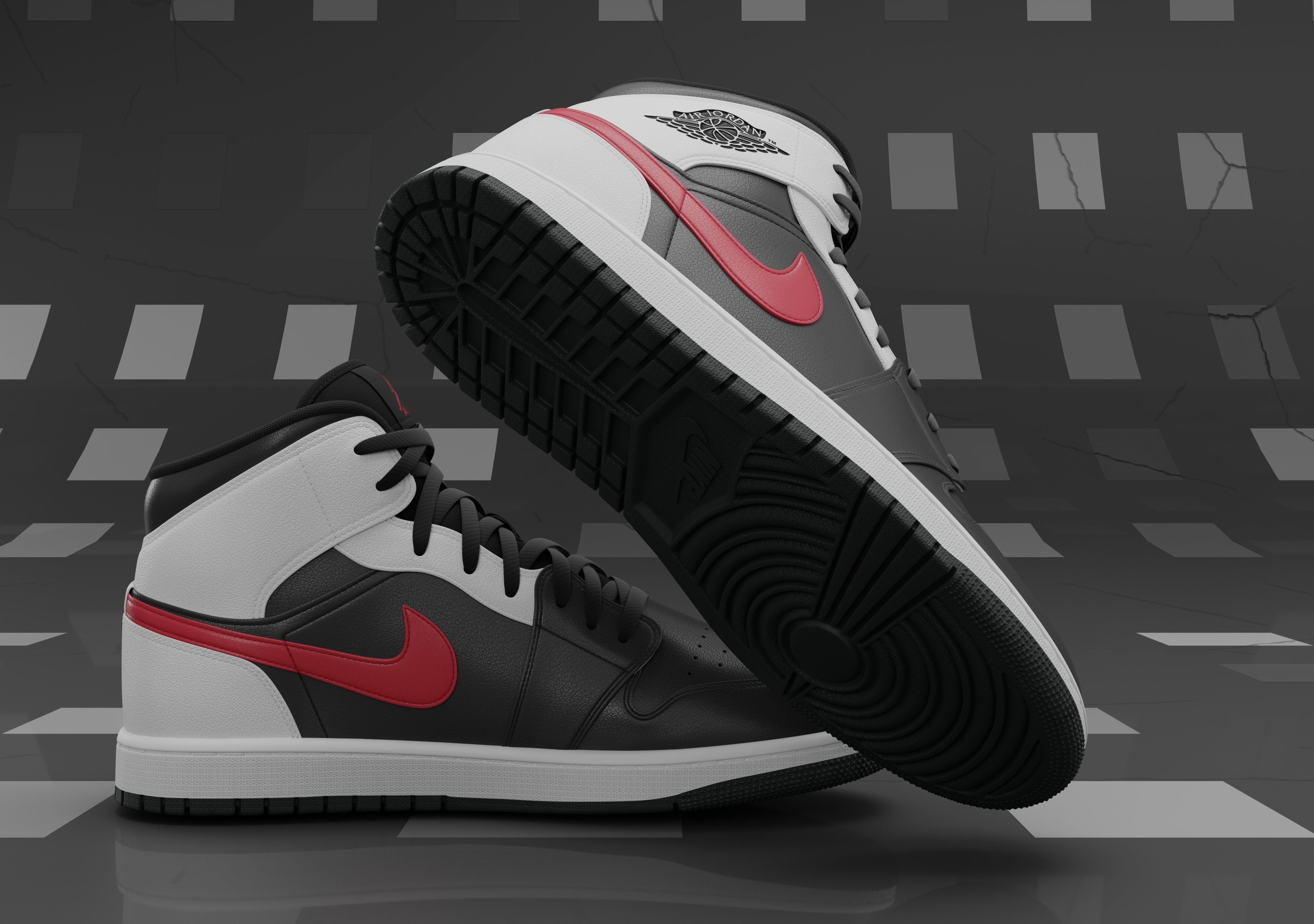 Air Jordan 1 Mid 3D model_10