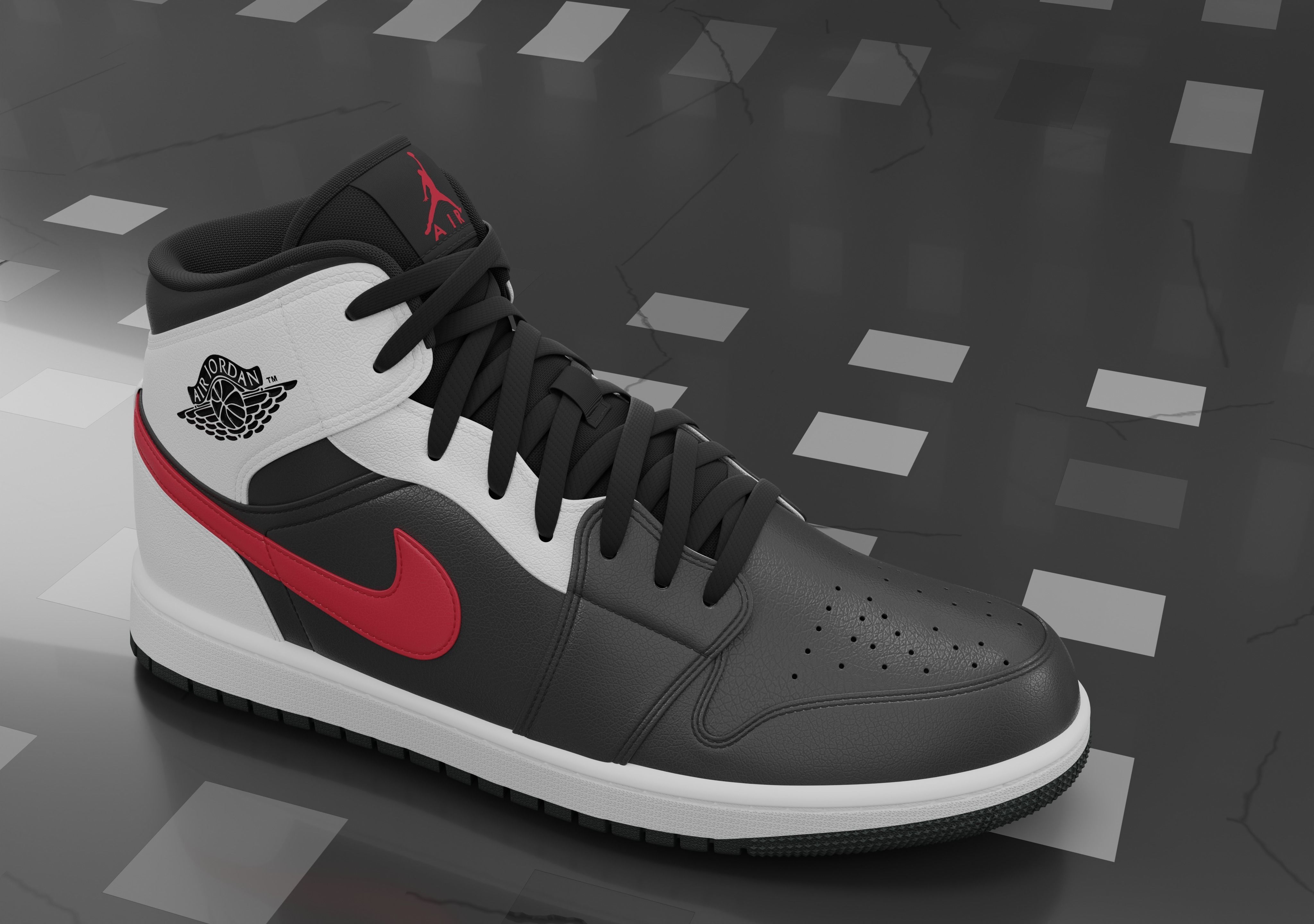 Air Jordan 1 Mid 3D model_16