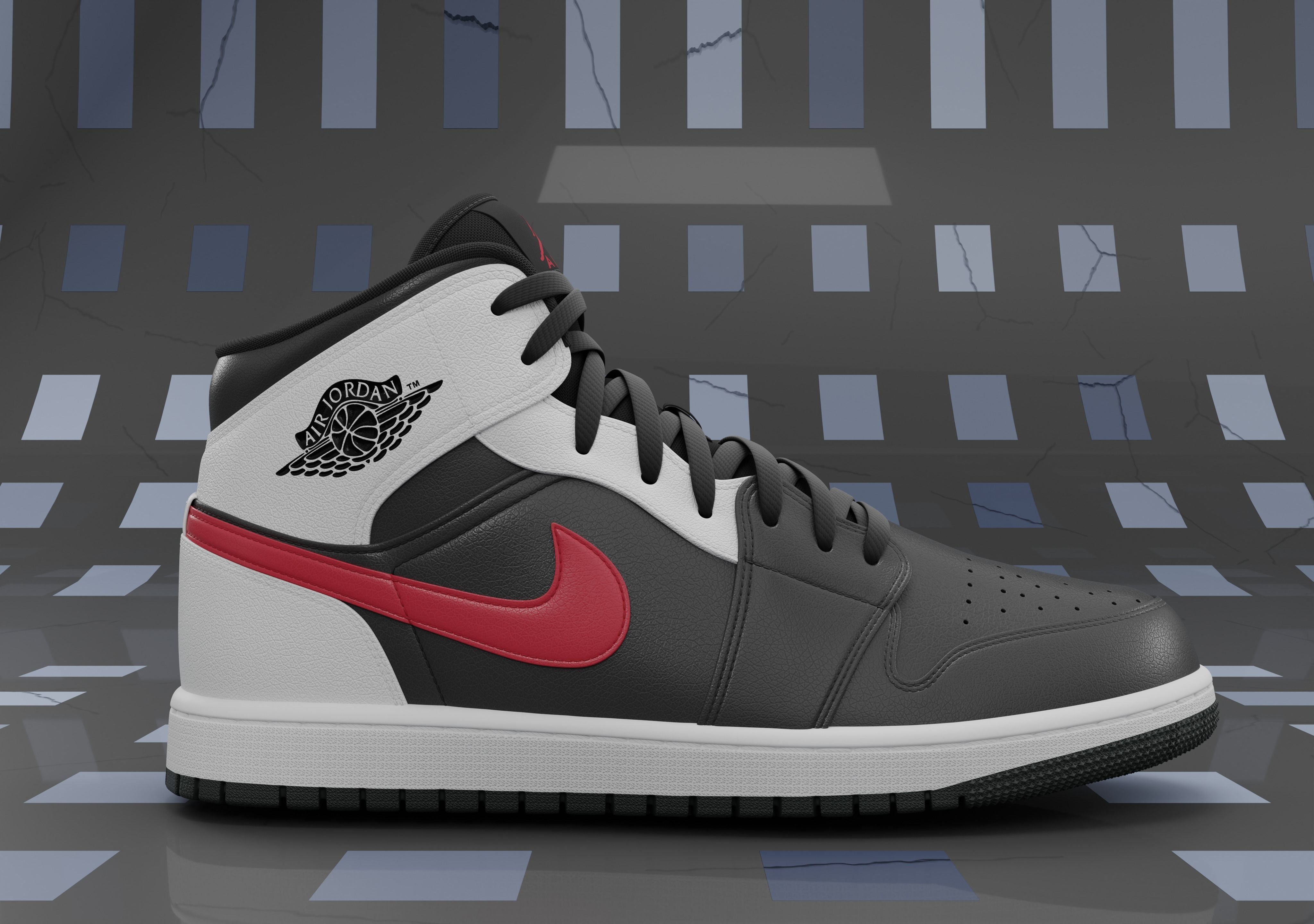 Air Jordan 1 Mid 3D model_9