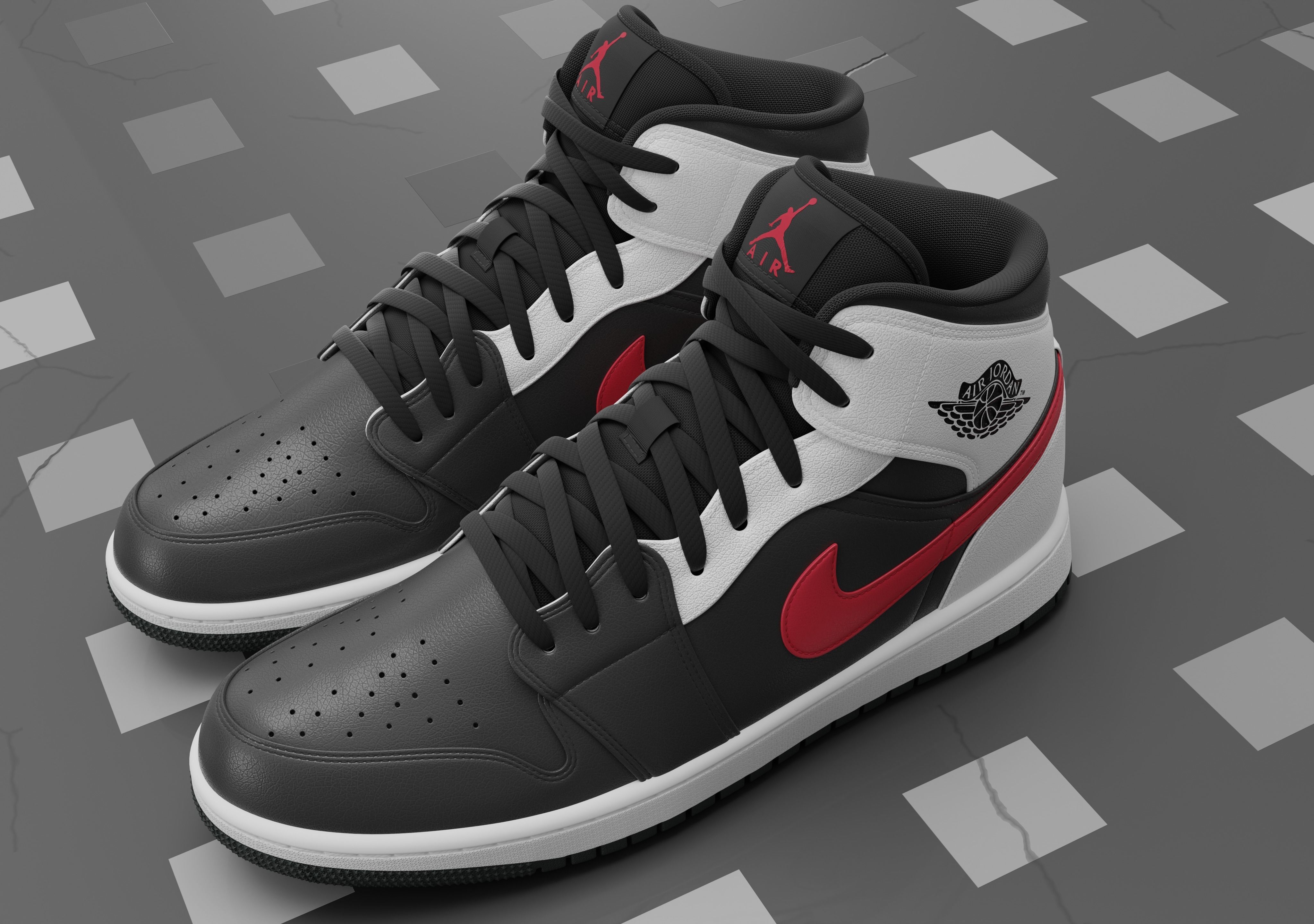 Air Jordan 1 Mid 3D model_2