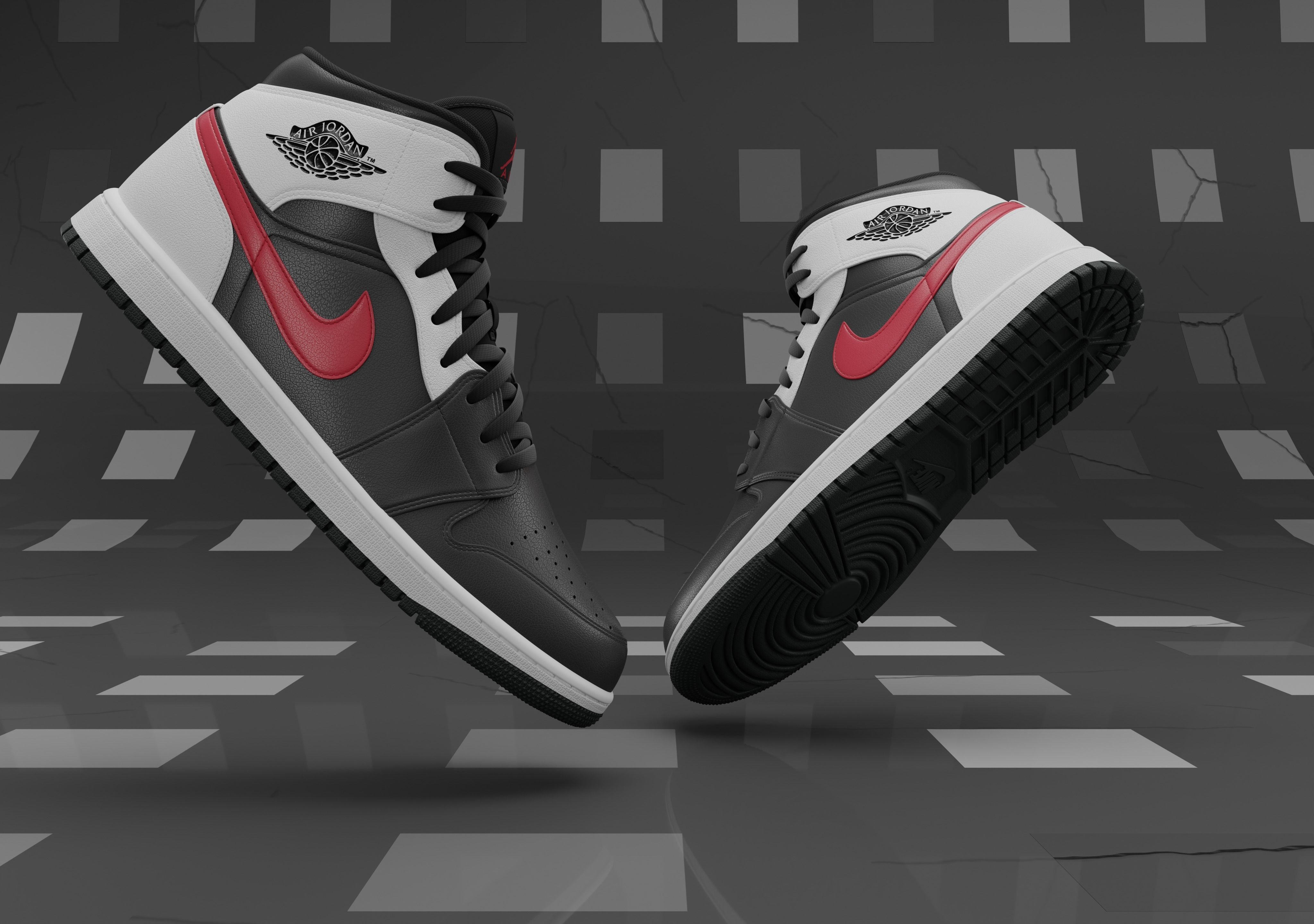 Air Jordan 1 Mid 3D model_3