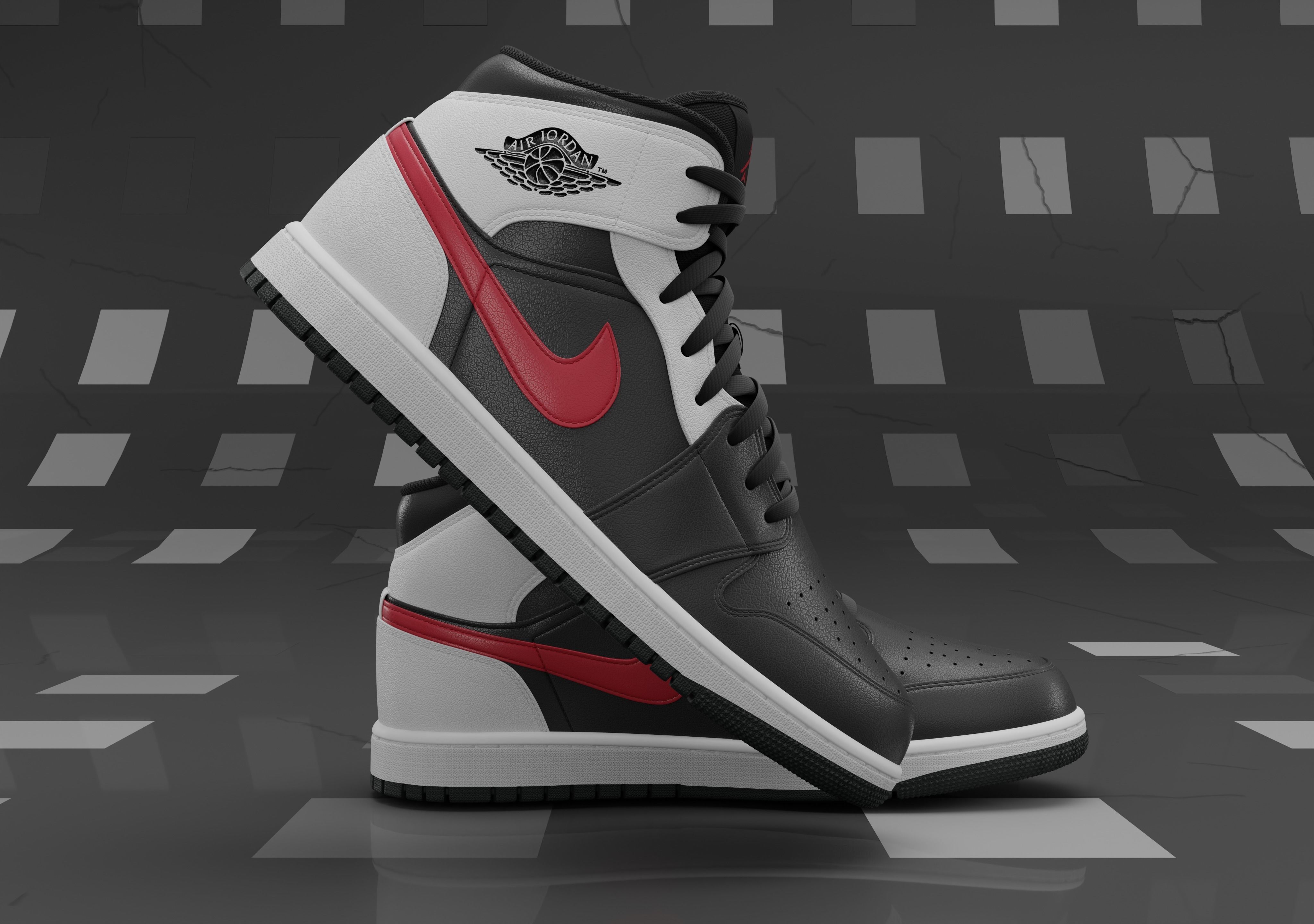 Air Jordan 1 Mid 3D model_6