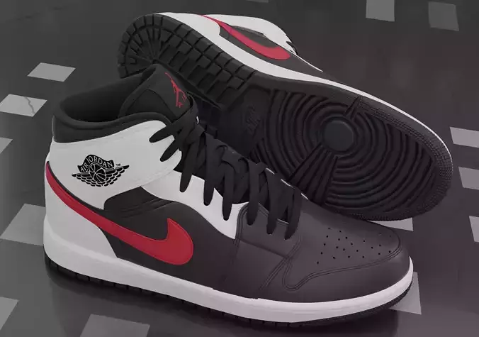 Air Jordan 1 Mid 3D model