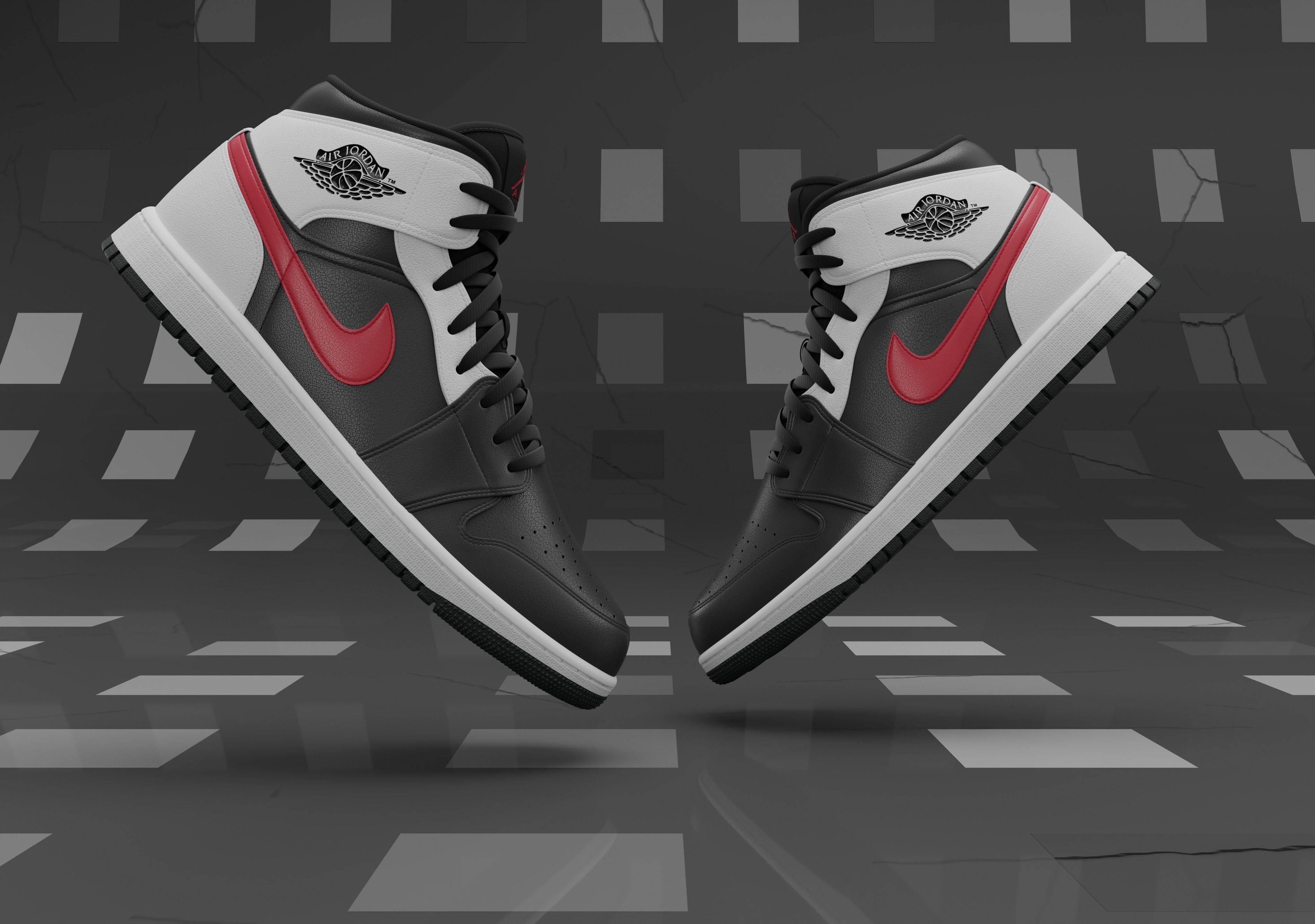 Air Jordan 1 Mid 3D model_1