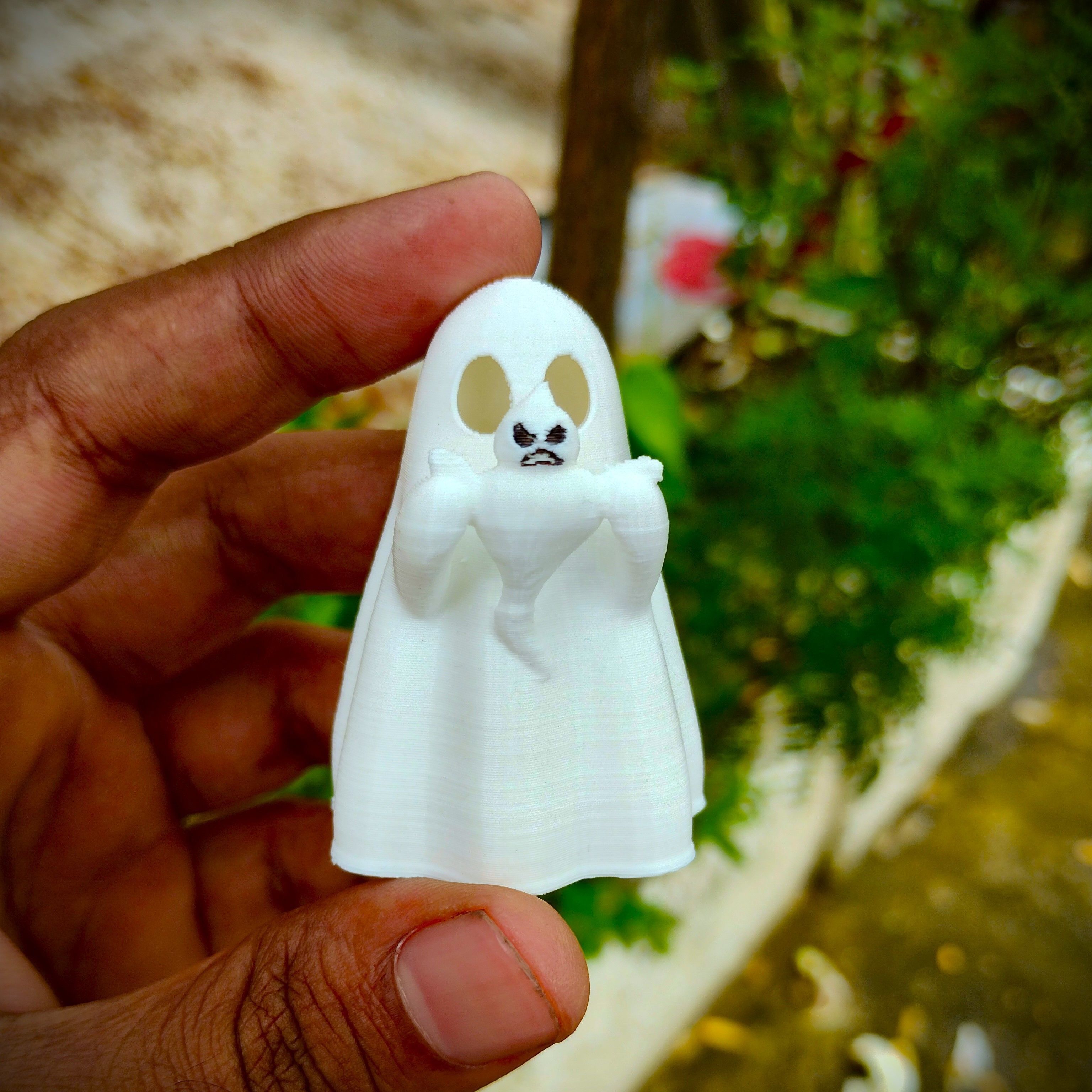 Cute little Ghost playing with tiny ghost 3D print model_1