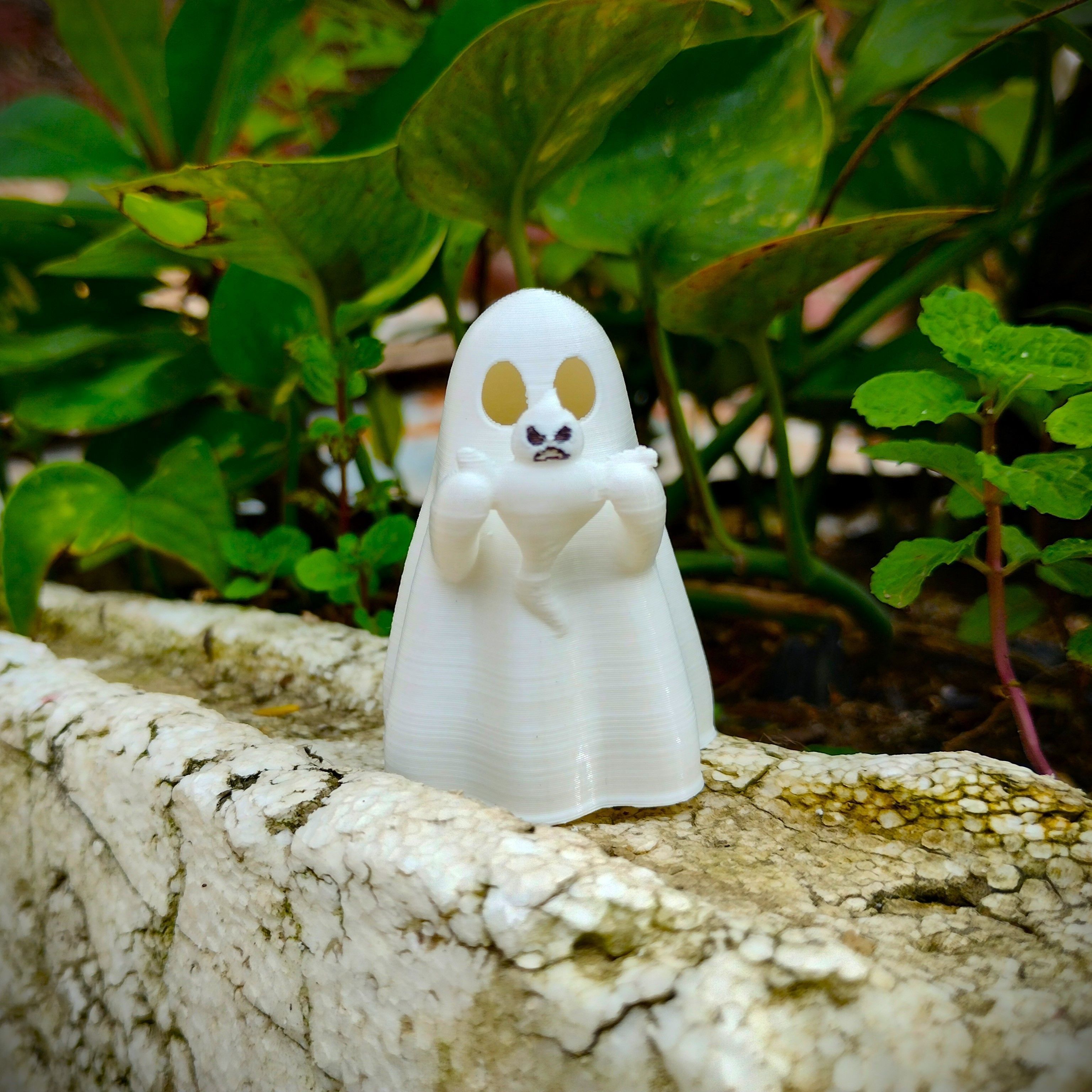 Cute little Ghost playing with tiny ghost 3D print model_2