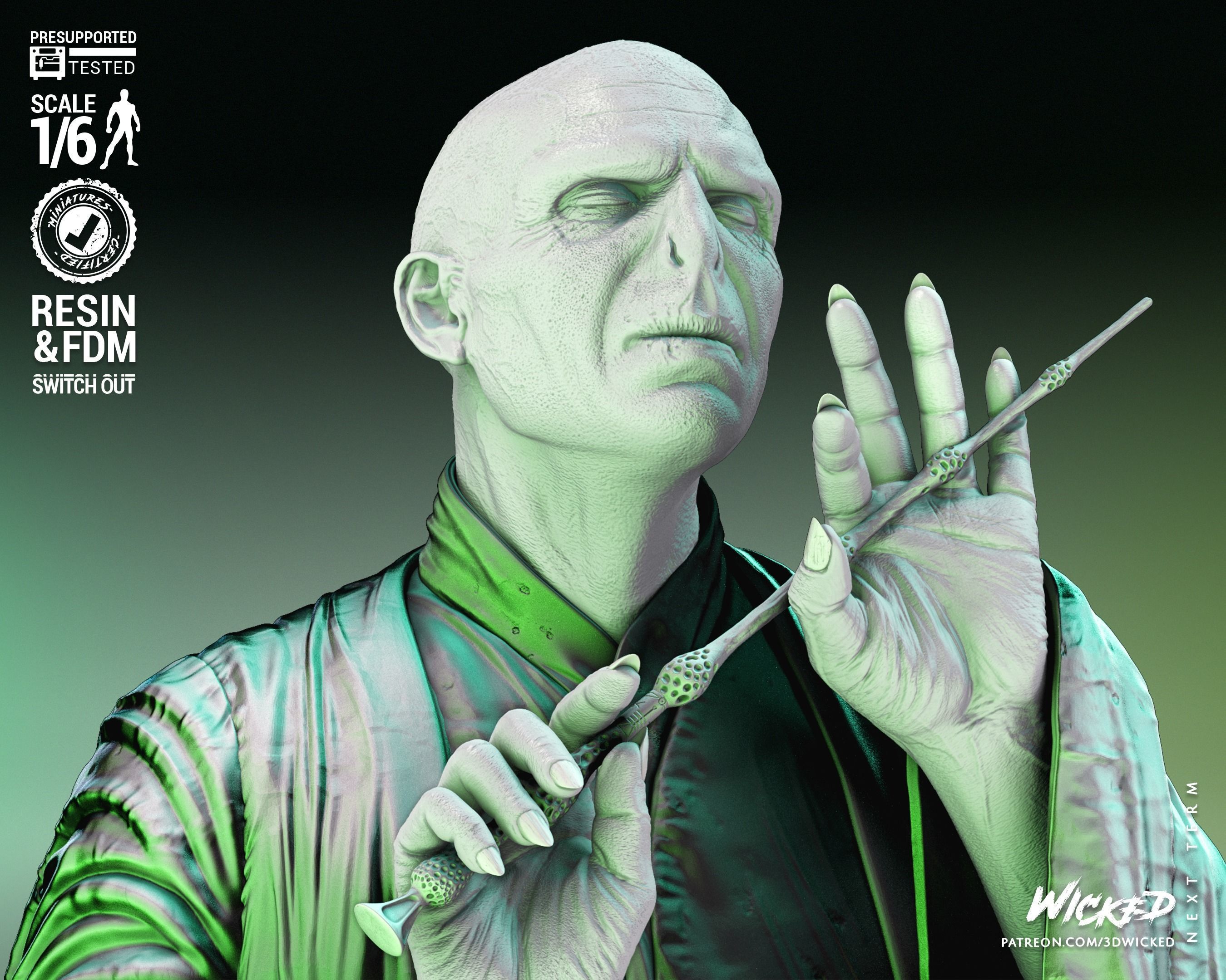 Wicked Movies Voldemort Sculpture Tested for 3D printing 3D print model_25