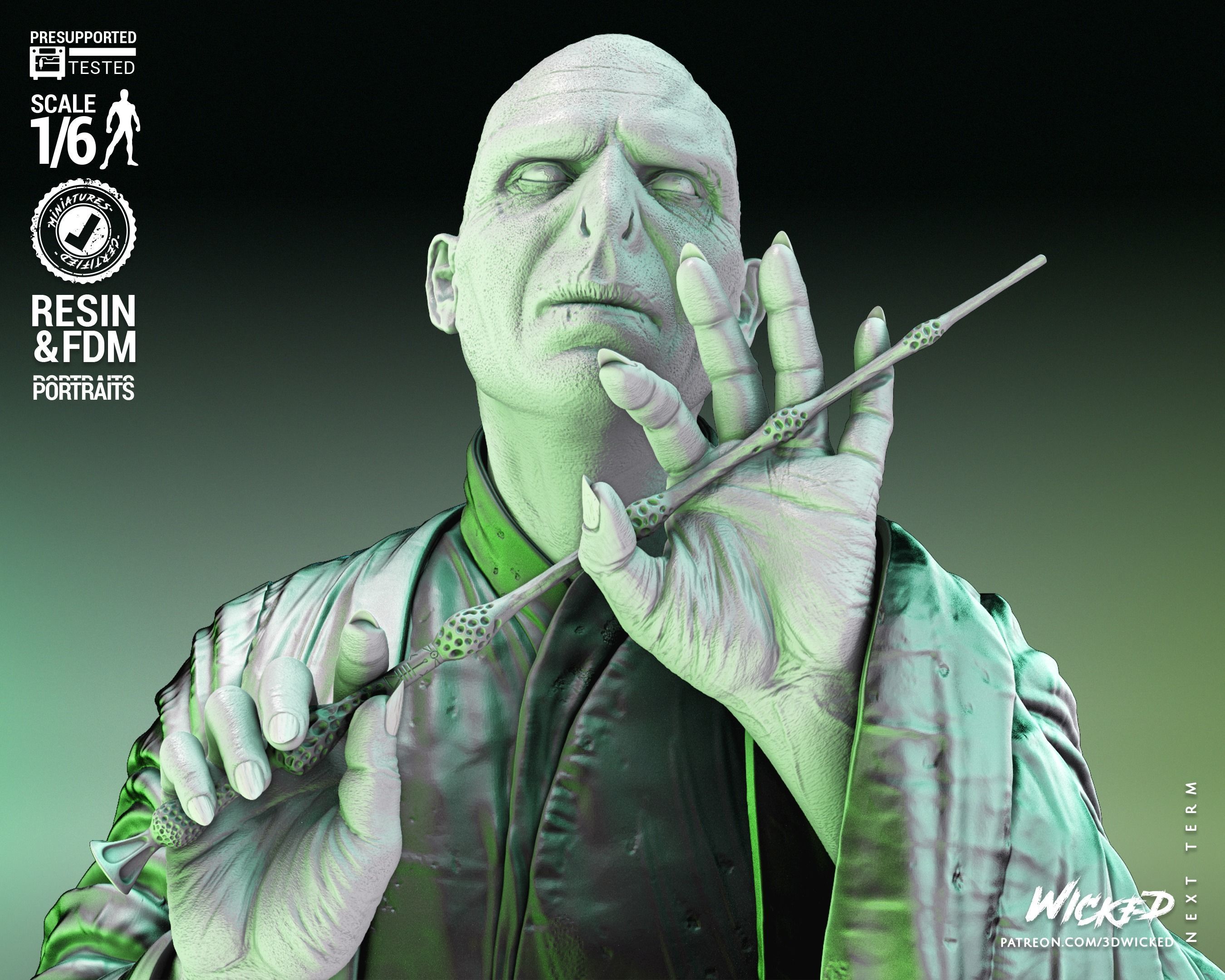 Wicked Movies Voldemort Sculpture Tested for 3D printing 3D print model_15