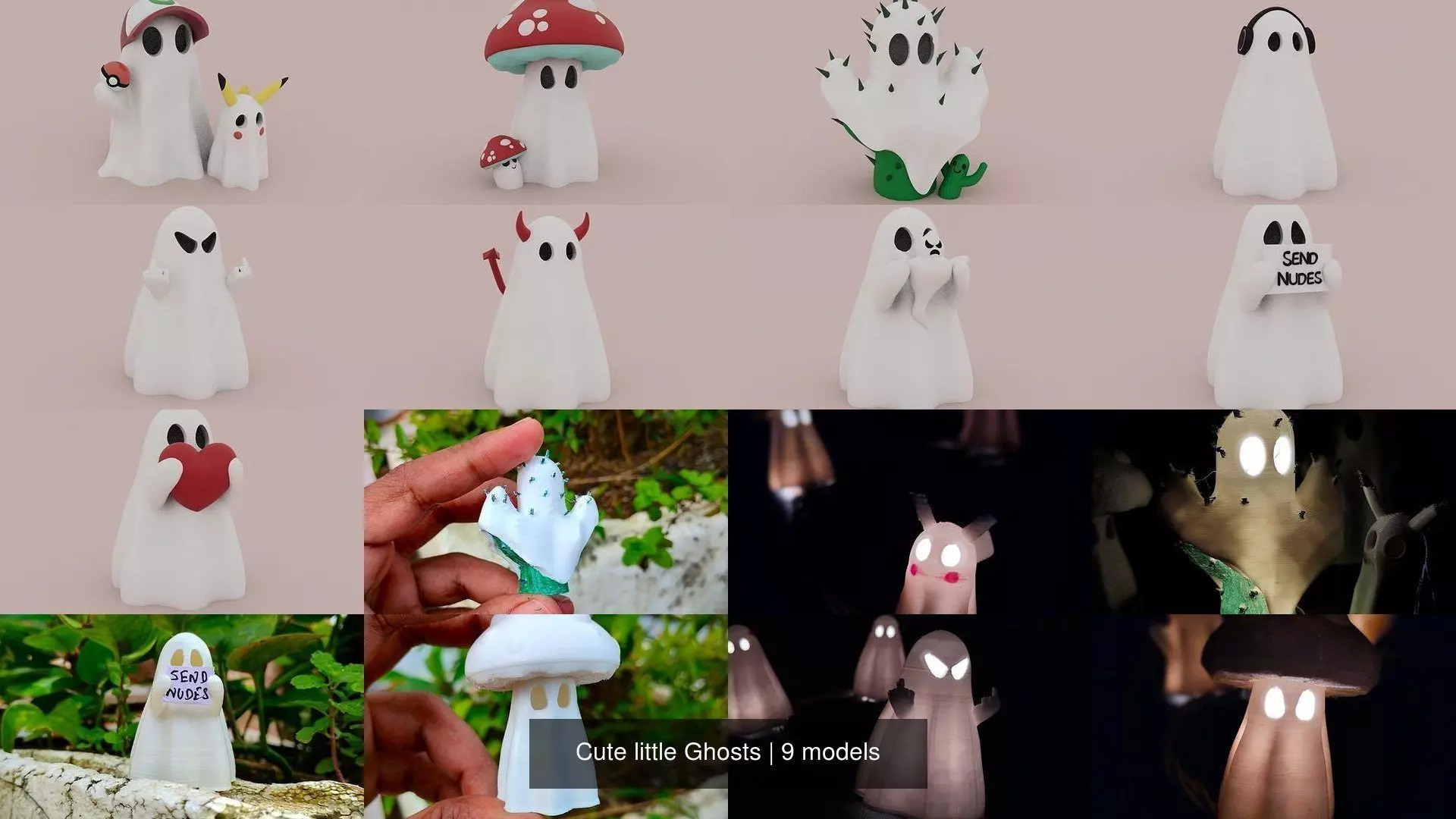 Cute little Ghosts 3D Model Collection_0
