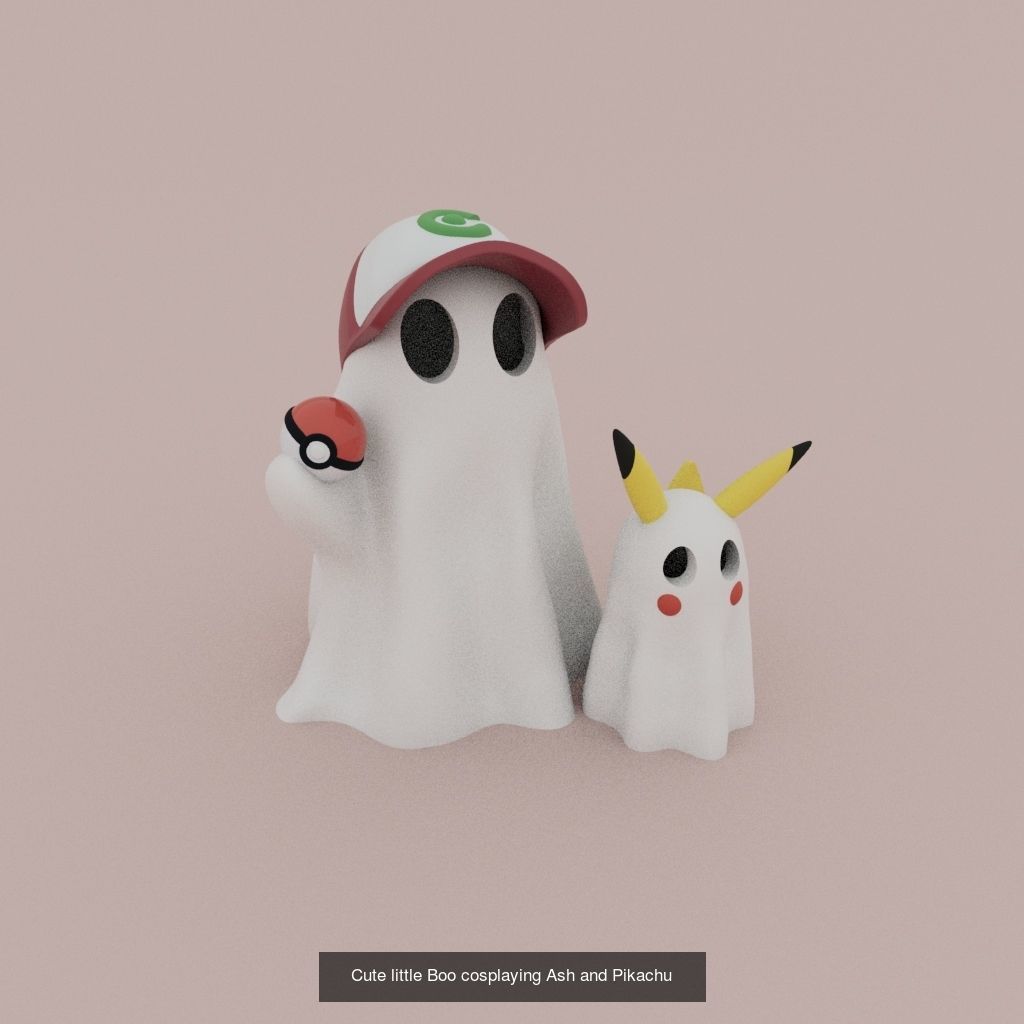 Cute little Ghosts 3D Model Collection_1