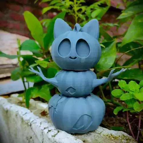 Halloween special Articulated cute Kitty Pumpkin Toy 3D print model