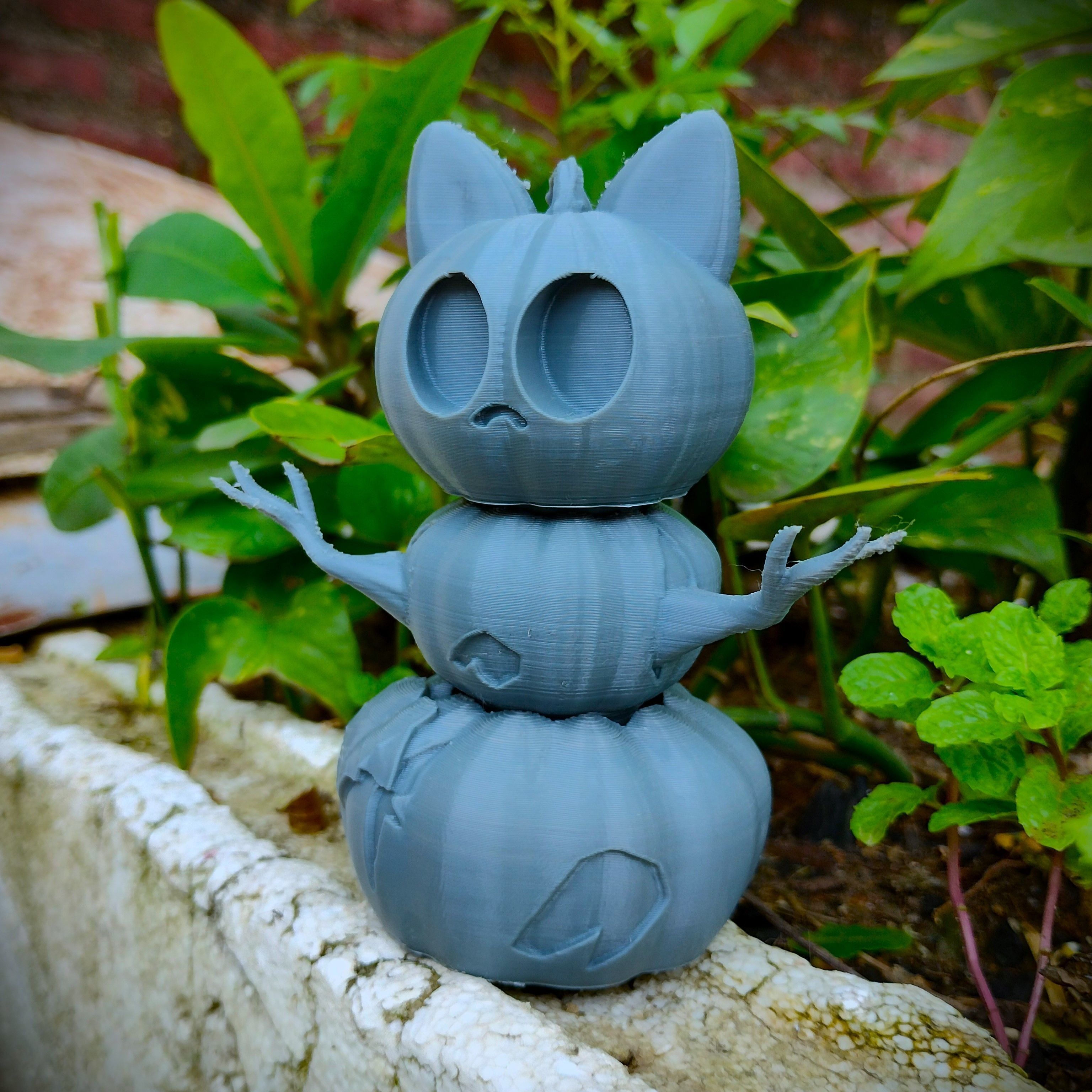 Halloween special Articulated cute Kitty Pumpkin Toy 3D print model_3