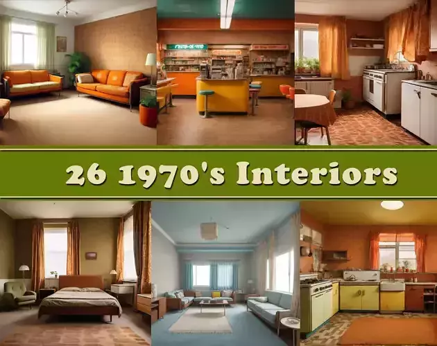 1970s Kitch Interior Scenes Texture