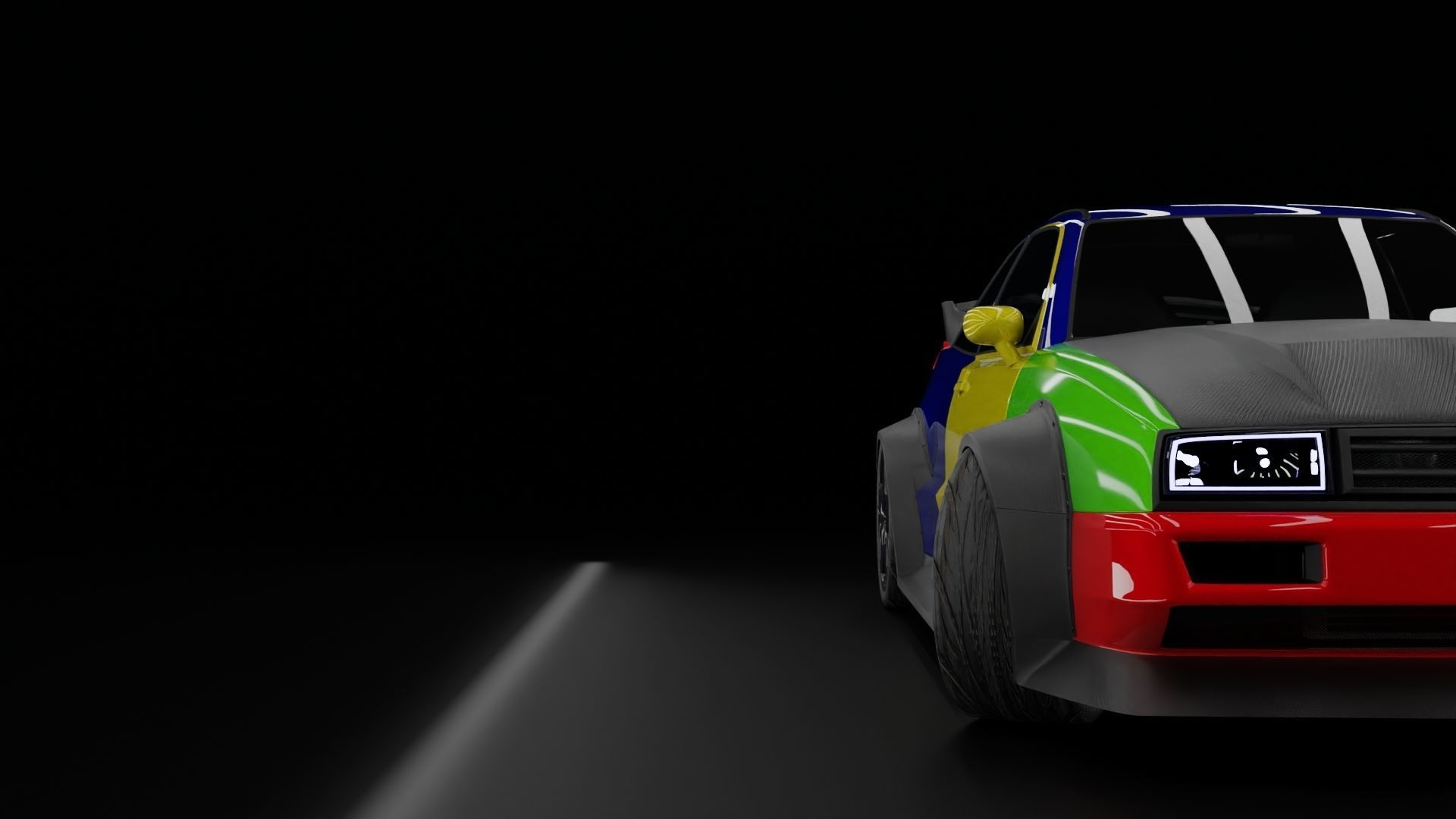 Volkswagen Corrado Rigged Low-poly 3D model_6