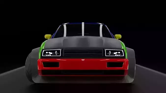 Volkswagen Corrado Rigged Low-poly 3D model