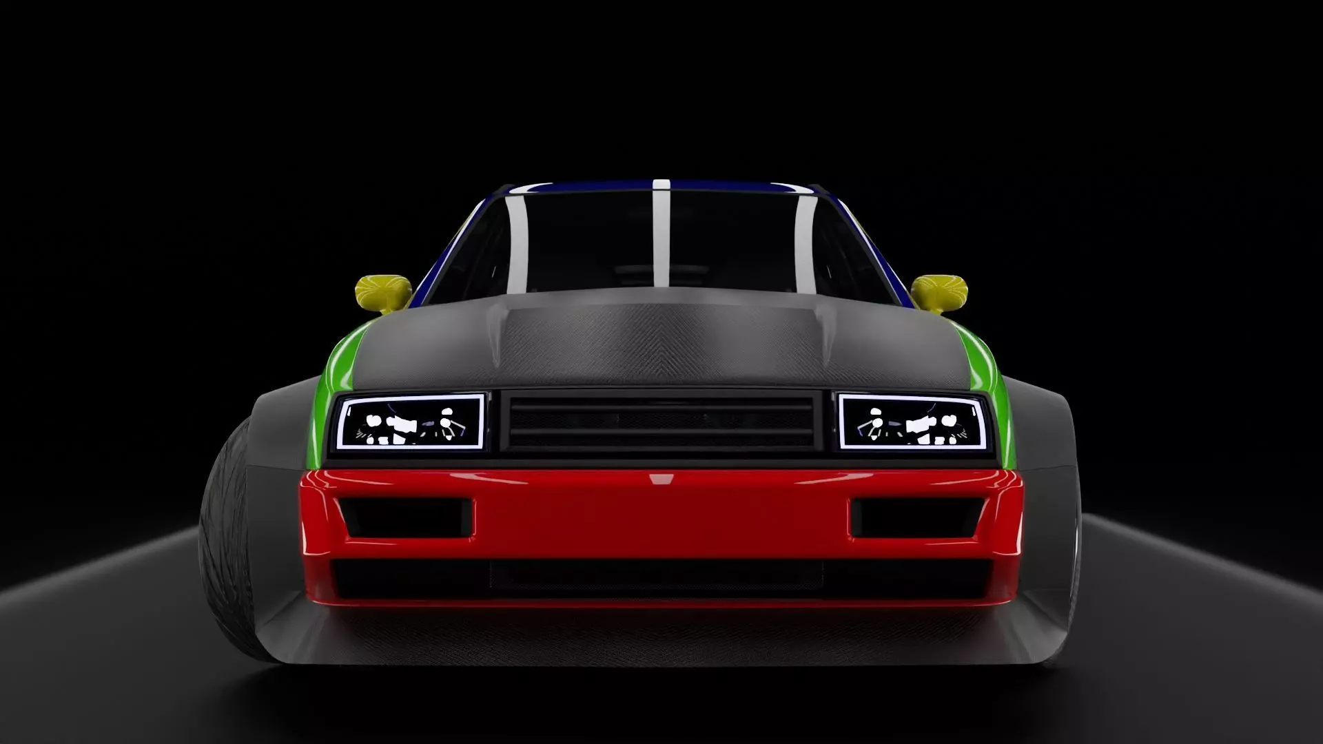 Volkswagen Corrado Rigged Low-poly 3D model_0