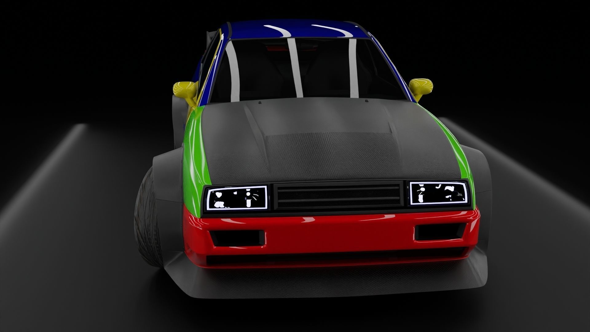 Volkswagen Corrado Rigged Low-poly 3D model_7
