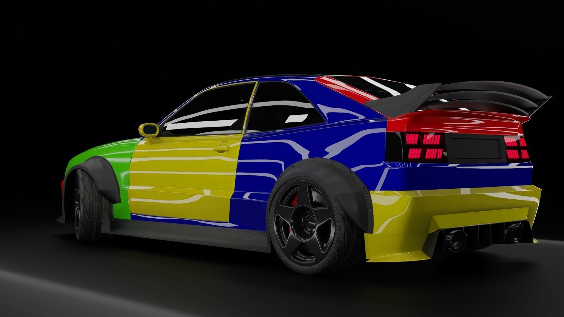 Volkswagen Corrado Rigged Low-poly 3D model_3