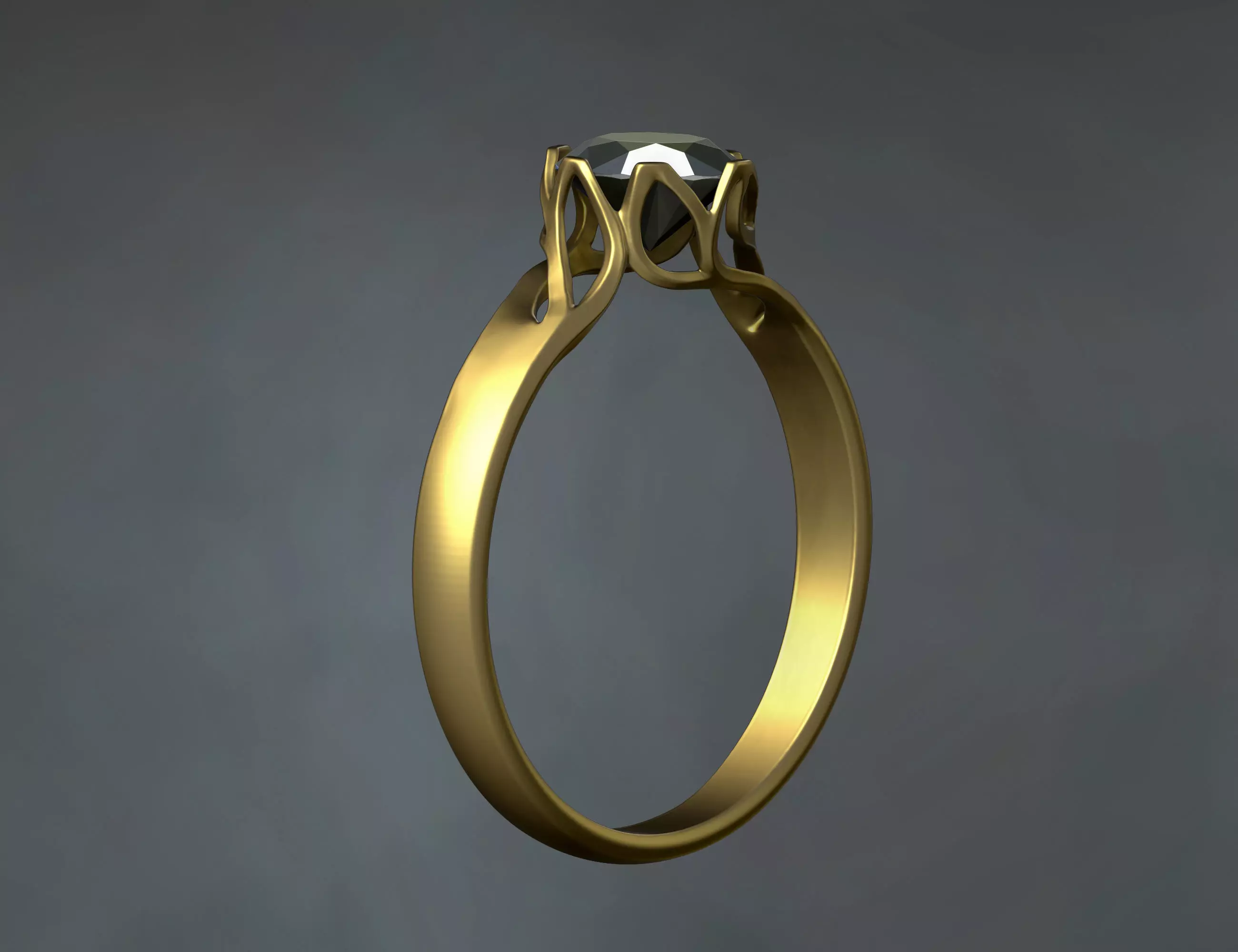 Engagement diamond designer ring Free 3D print model