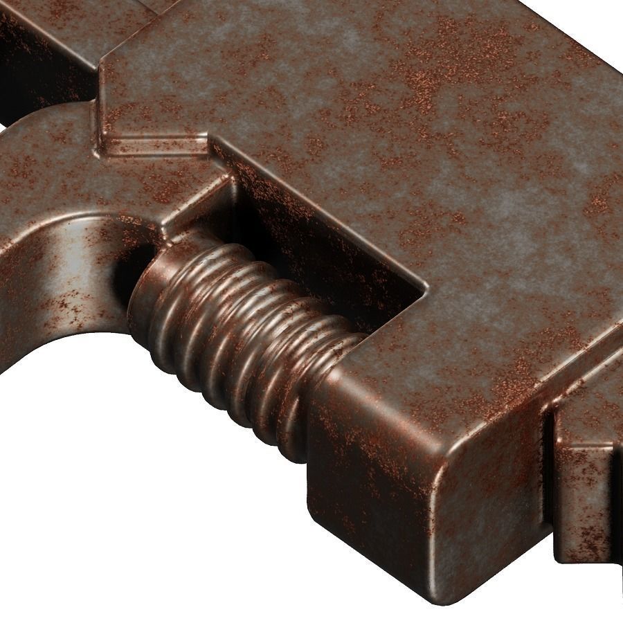 Rusty Wrench 3D model_3