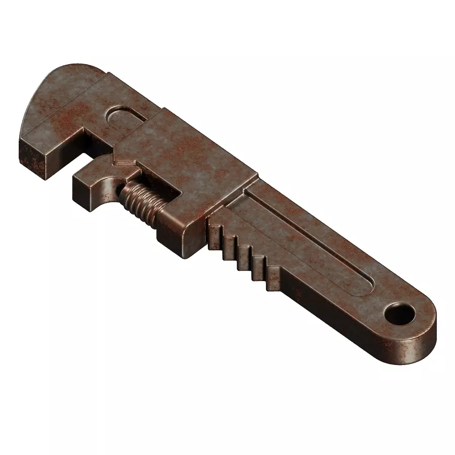 Rusty Wrench 3D model_0