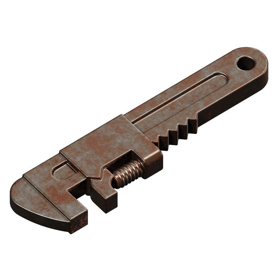 Rusty Wrench 3D model_1