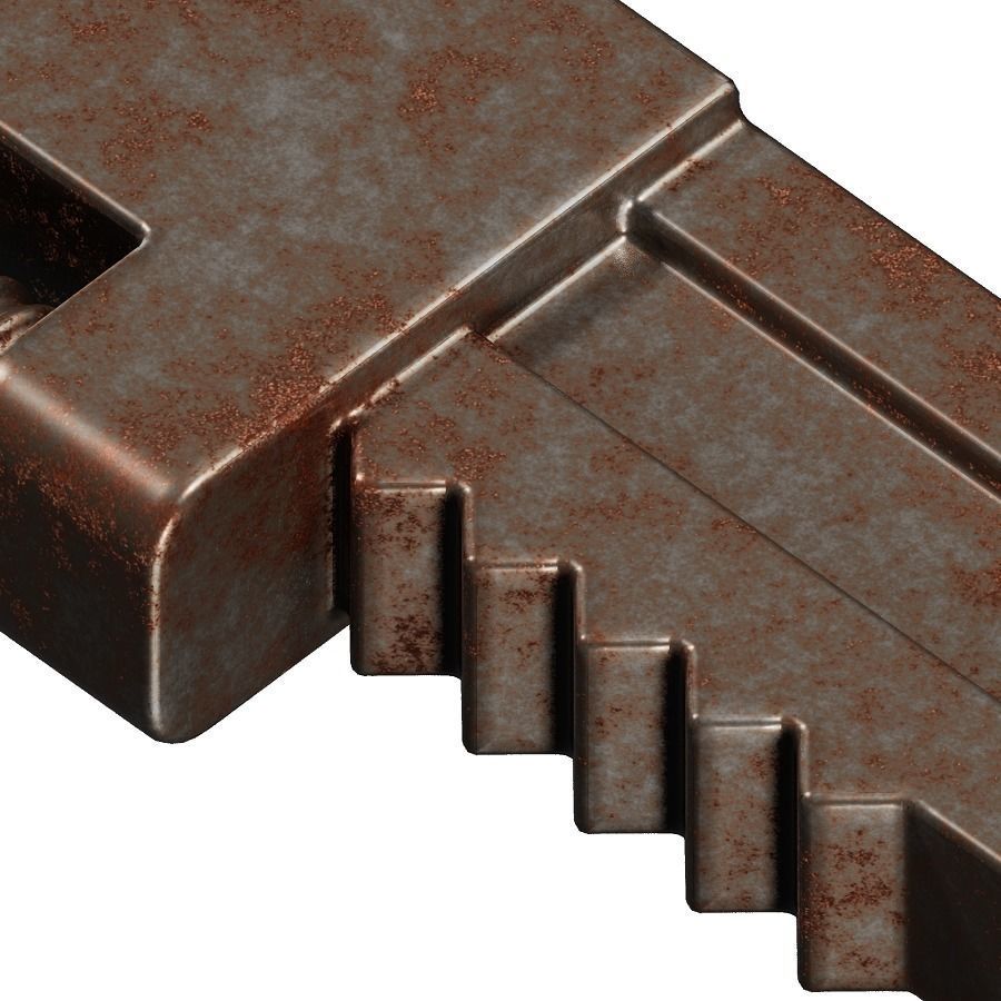 Rusty Wrench 3D model_2
