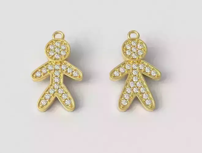Boy and Gilr Diamond Mom Pendants 3D print model