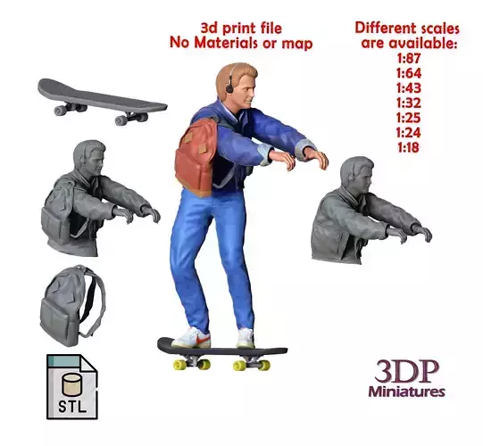 MARTY MCFLY BACK TO THE FUTURE SKATING 3D print model