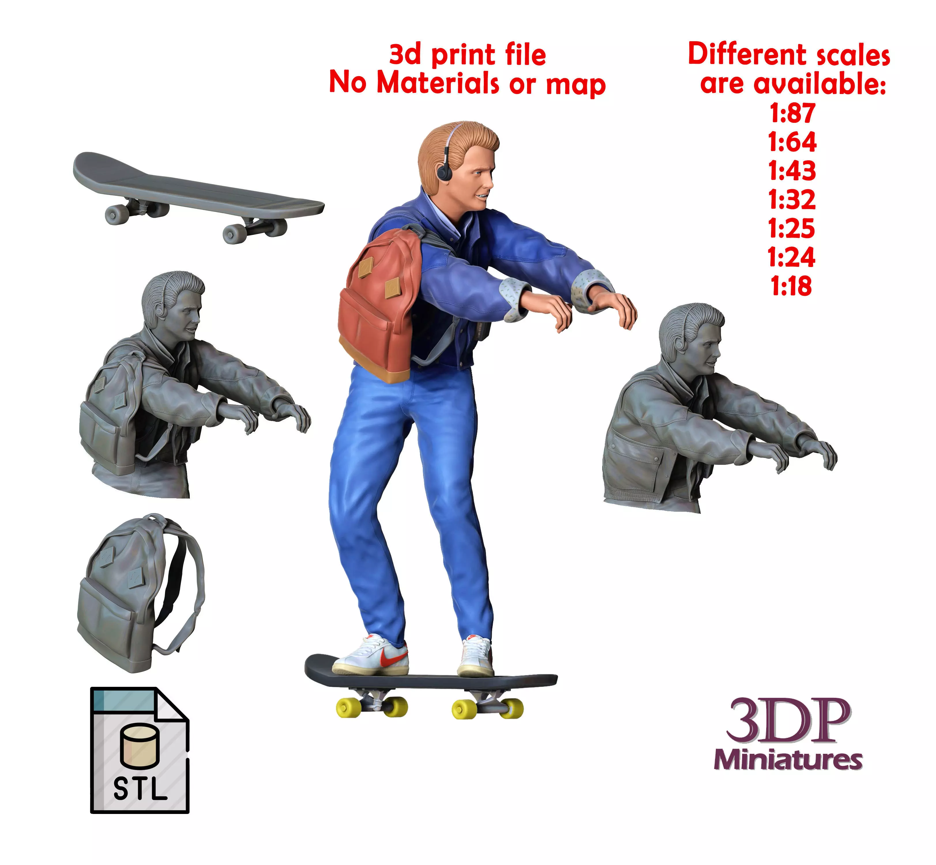 MARTY MCFLY BACK TO THE FUTURE SKATING 3D print model_0