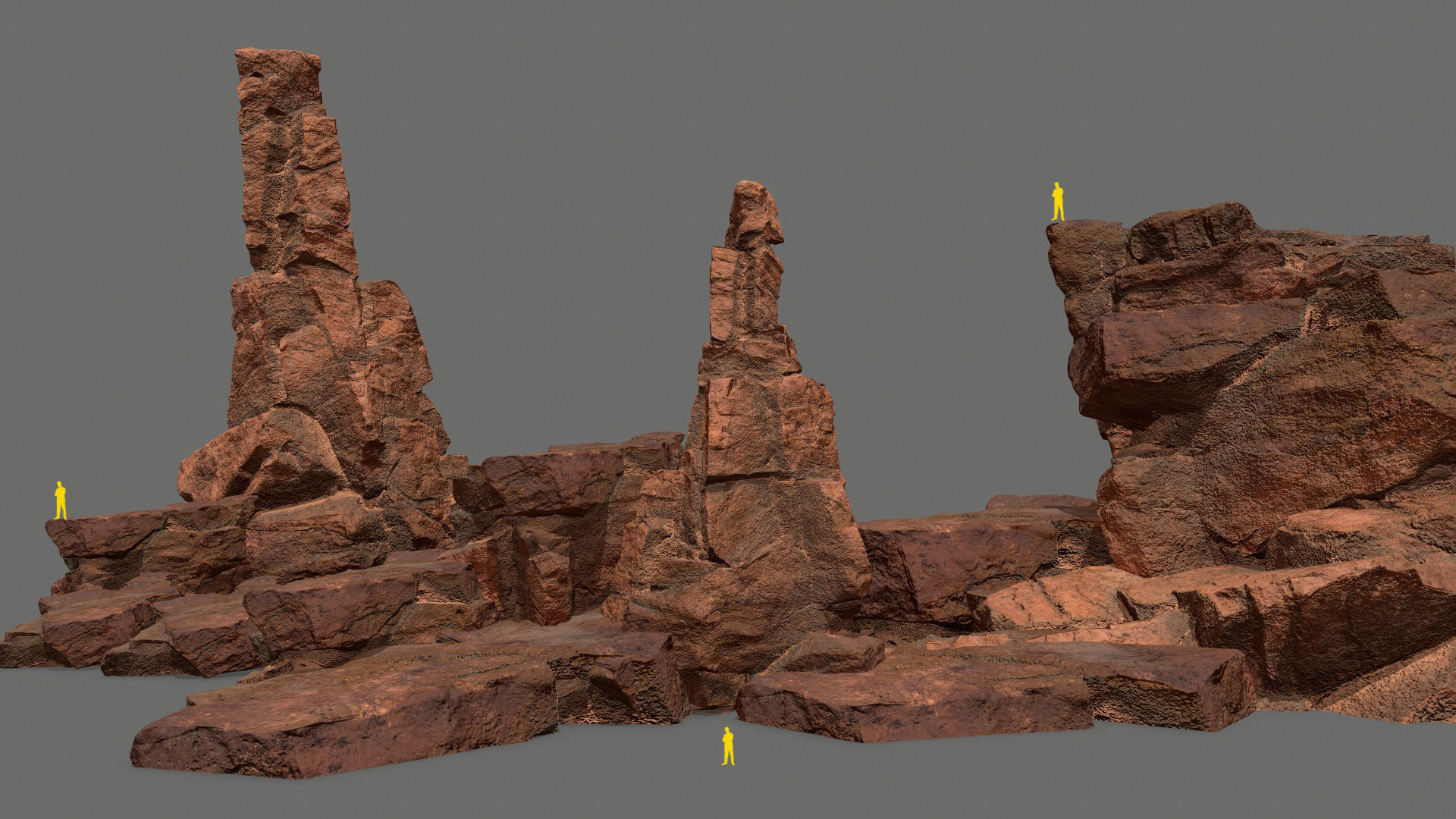 desert rocks Low-poly 3D model_1