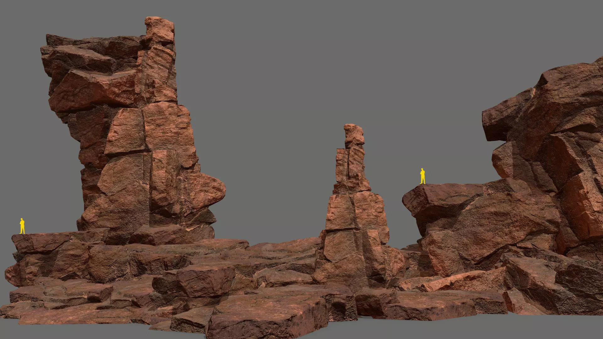 desert rocks Low-poly 3D model_0
