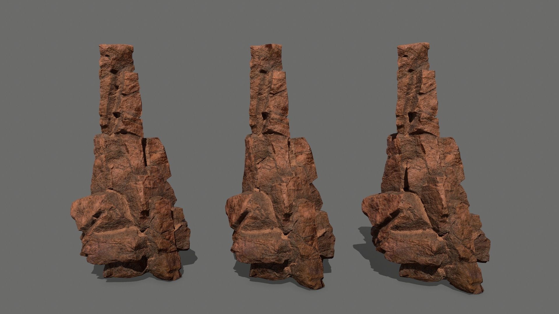 desert rocks Low-poly 3D model_19
