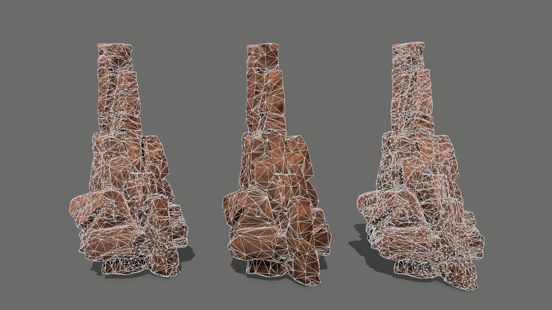 desert rocks Low-poly 3D model_20