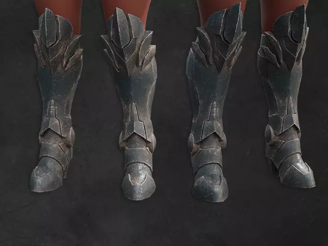 Cyborg scifi leg armor armor female  Low-poly 3D model_0