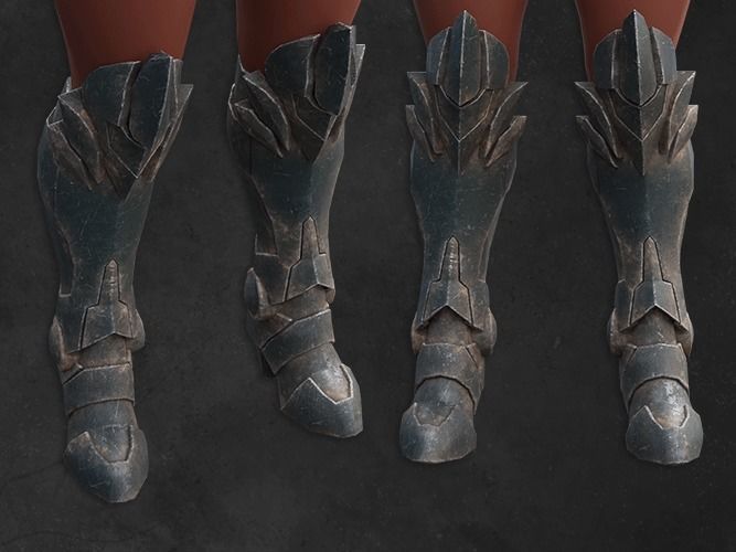 Cyborg scifi leg armor armor female  Low-poly 3D model_3