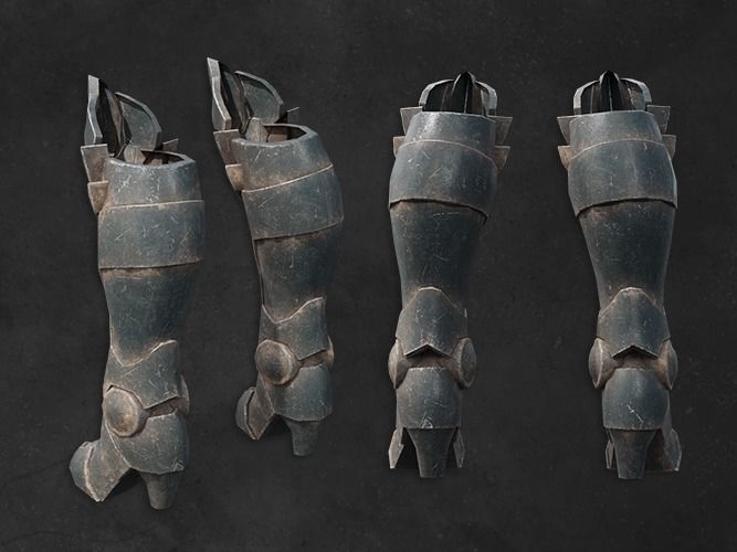 Cyborg scifi leg armor armor female  Low-poly 3D model_8