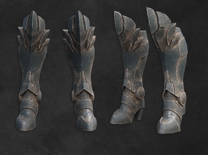 Cyborg scifi leg armor armor female  Low-poly 3D model_4