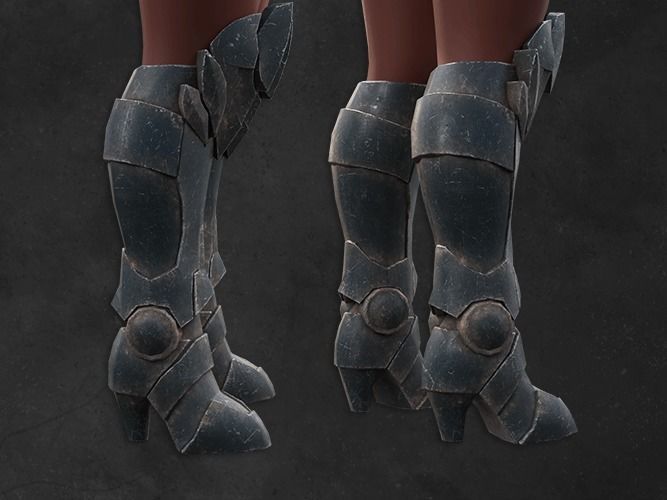 Cyborg scifi leg armor armor female  Low-poly 3D model_1
