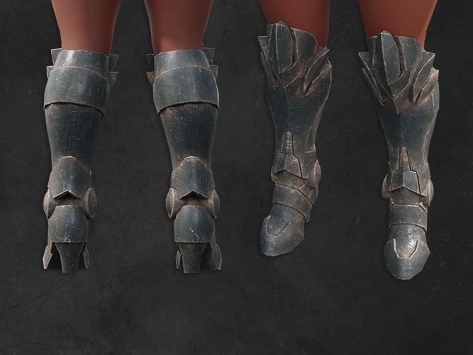 Cyborg scifi leg armor armor female  Low-poly 3D model_2