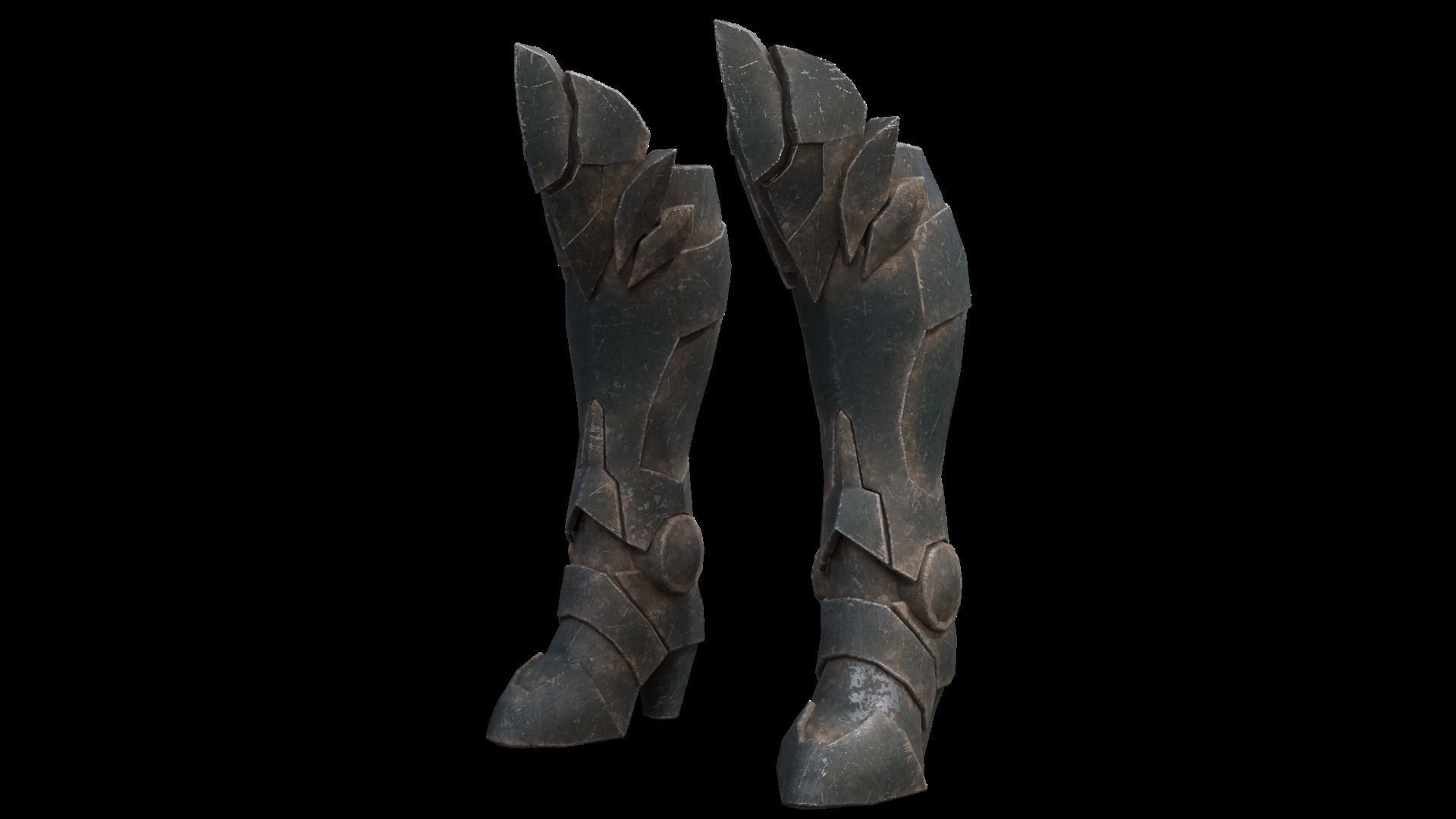 Cyborg scifi leg armor armor female  Low-poly 3D model_9