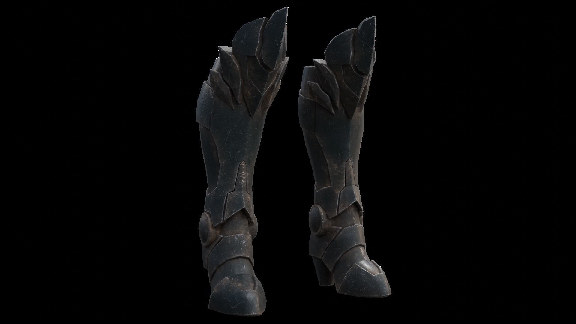 Cyborg scifi leg armor armor female  Low-poly 3D model_10